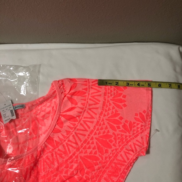 Maurices Women’s Cotton Blend  Tie Dye Texture Hot Pink Neón Short Sleeve Top M - Picture 8 of 10